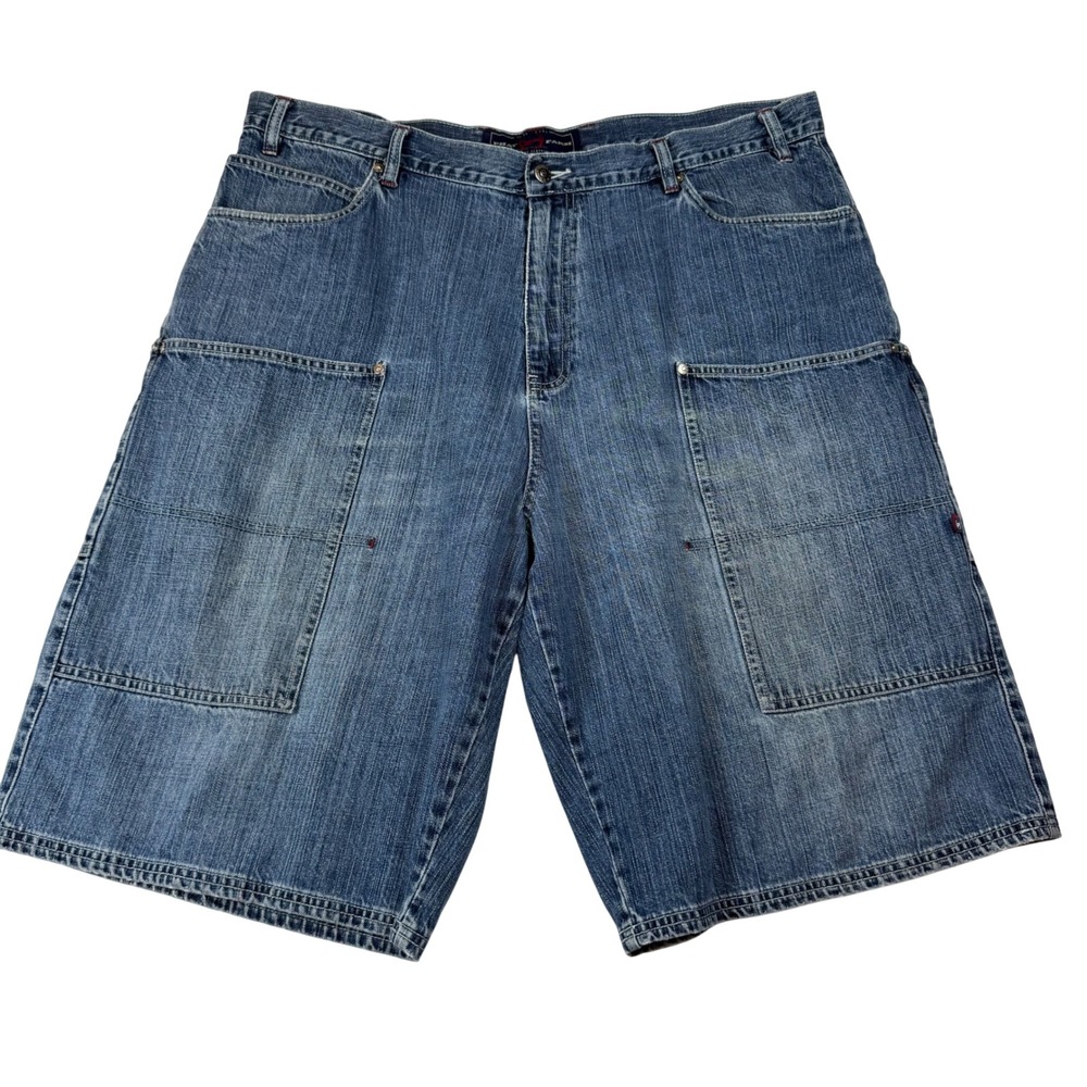 Phat Farm Mens Baggy‎ Denim Shorts Size 42 Blue Carpenter Y2K Hip Hop Skater